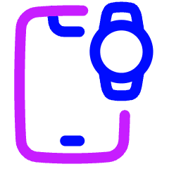 Phone Device Pairing Wearables Icon from Plump Neon Set