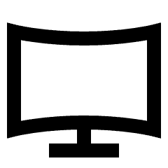 Screen Curve Icon from Sharp Line Set