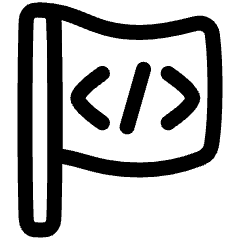 Programming Flag Icon from Plump Line Set