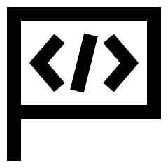 Programming Flag Icon from Sharp Line Set