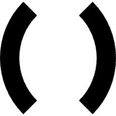 Round Brackets Icon from Sharp Solid Set