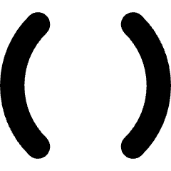 Round Brackets Icon from Core Solid Set