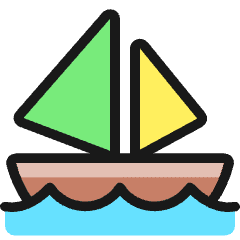Sea Transport Sailing Boat Icon from Ultimate Colors Set