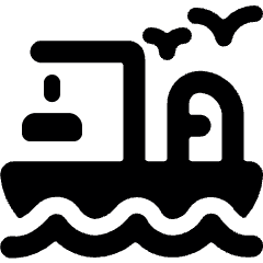 Sea Transport Ship Cargo Birds Icon from Ultimate Bold Set