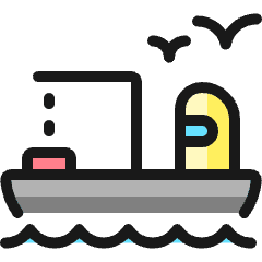 Sea Transport Ship Cargo Birds Icon from Ultimate Colors Set
