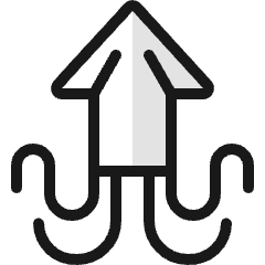 Seafood Squid Icon from Ultimate Colors Set