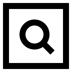 Magnifying Glass Square Icon from Sharp Line Set