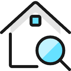 Real Estate Search House 1 Icon from Ultimate Colors Set