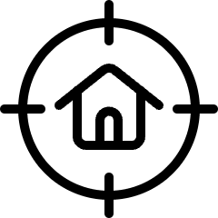 Real Estate Search House Target Icon from Ultimate Light Set