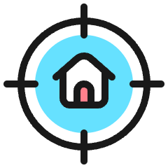 Real Estate Search House Target Icon from Ultimate Colors Set