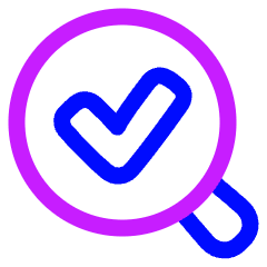 Search Check Icon from Plump Neon Set