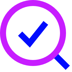 Search Check Icon from Sharp Neon Set