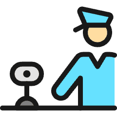 Security Officer Camera Icon from Ultimate Colors Set