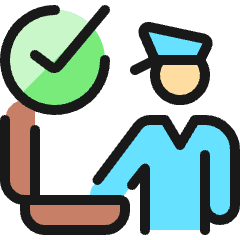 Security Officer Luggage Check Icon from Ultimate Colors Set