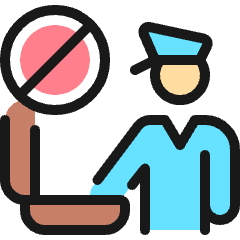 Security Officer Luggage Reject Icon from Ultimate Colors Set