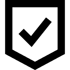 Shield Check Icon from Sharp Remix Set