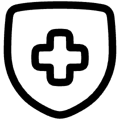 Shield Cross Icon from Plump Line Set