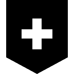 Shield Cross Icon from Sharp Solid Set