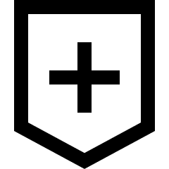 Shield Cross Icon from Sharp Line Set