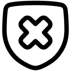Shield Privacy Protection Off Disable Icon from Plump Line Set