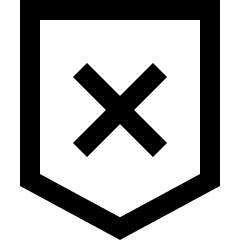 Shield Privacy Protection Off Disable Icon from Sharp Line Set