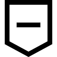 Shield Protection Moderator Remove Icon from Sharp Line Set