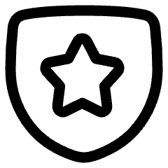 Shield Star Police Badge Icon from Plump Line Set