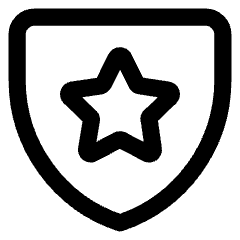 Shield Star Police Badge Icon from Core Line Set