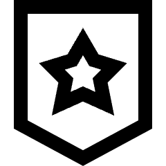 Shield Star Police Badge Icon from Sharp Line Set