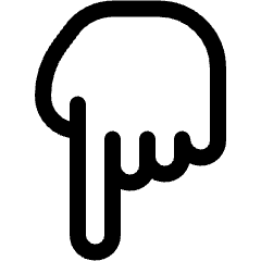 Hand Pointer Down Icon from Ultimate Regular Set