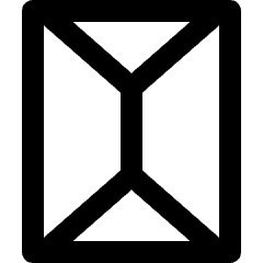 Clean line icon of a rounded envelope with folded flap lines. Used for email, messages, and contact forms.