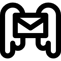 Clean line icon of a rounded envelope with looping wing-like curves. Used for email sending, mail delivery, and messaging.