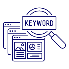 SEO Keyword Browsers Illustration from UX Line Set