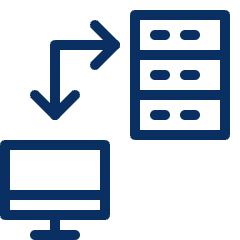 Server Data Transfer Computer Imac Icon from Cyber Line Set