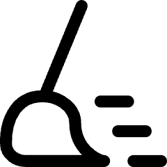 Clean Broom Wipe Icon from Flex Line Set