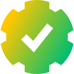 Cog Automation Gear Check Icon from Sharp Gradient Set
