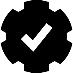 Cog Automation Gear Check Icon from Sharp Solid Set