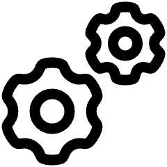 Cog Double Icon from Plump Line Set