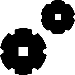 Cog Double Icon from Sharp Solid Set