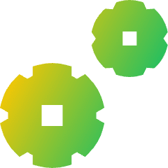 Cog Double Icon from Sharp Gradient Set