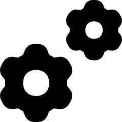 Cog Double Icon from Flex Solid Set