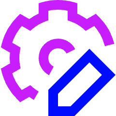 Customization Settings Gear Icon from Sharp Neon Set