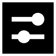 Horizontal Slider Square Icon from Sharp Solid Set