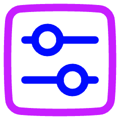 Horizontal Slider Square Icon from Plump Neon Set