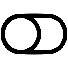 Horizontal Toggle Button Single Left Icon from Plump Line Set