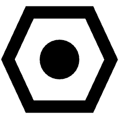 Settings Bolt Nut Icon from Sharp Remix Set