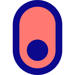 Vertical Toggle Button Single Bottom Icon from Core Pop Set