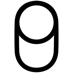 Vertical Toggle Button Single Top Icon from Plump Line Set