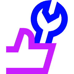 Wrench Hand Icon from Sharp Neon Set