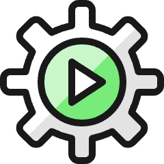 Cog Play 1 Icon from Ultimate Colors Set
